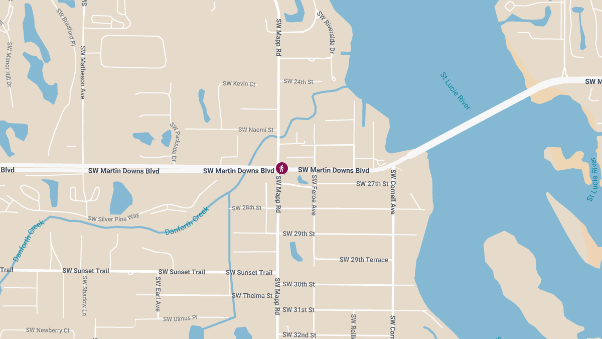 Pedestrian Airlifted After Crash on Martin Downs Blvd at Mapp Rd