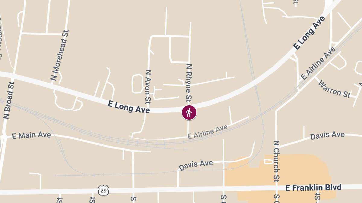 Pedestrian Injured in Accident Near E Long Ave & N Rhyne St