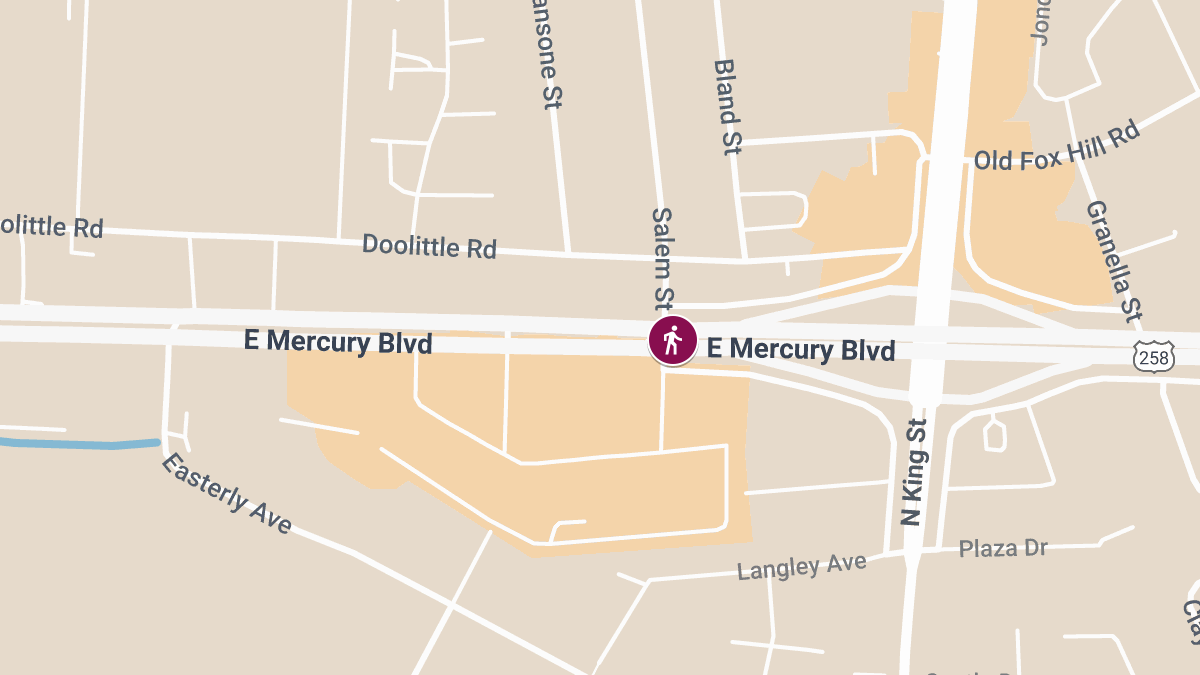 Pedestrian Injured in Accident Near E Mercury Blvd and Food Lion