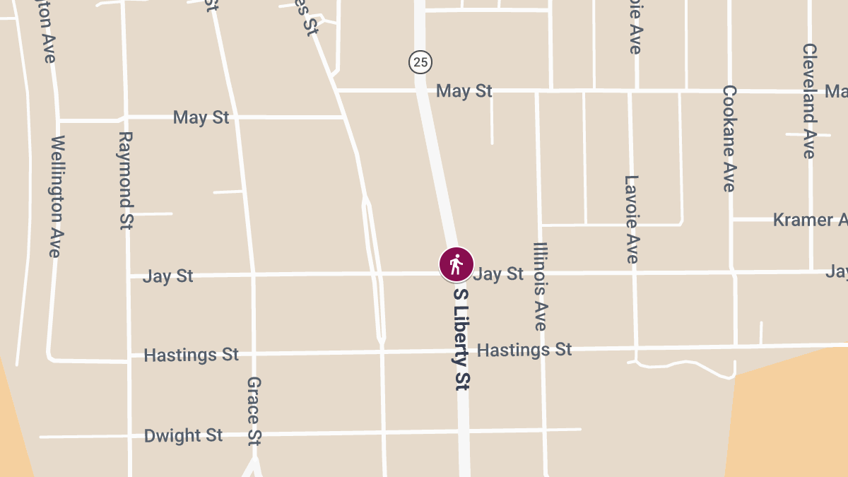 Pedestrian Injured in Collision Reported on S Liberty St