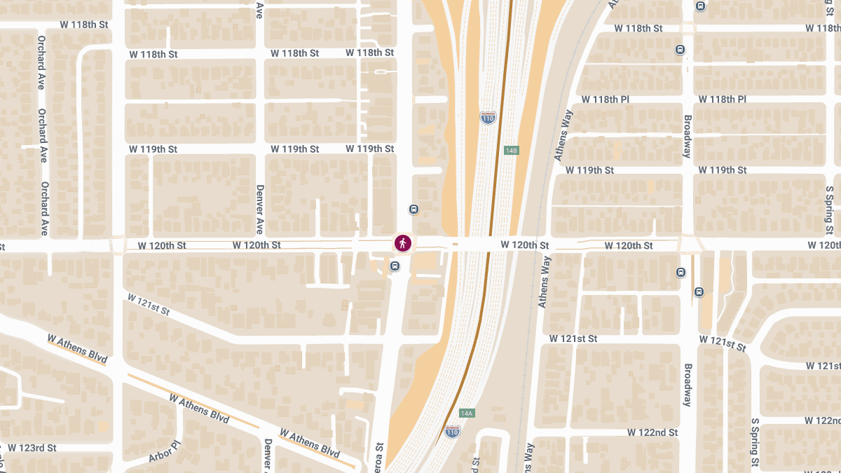 Pedestrian Injured in Collision at S Figueroa St & W 120th St