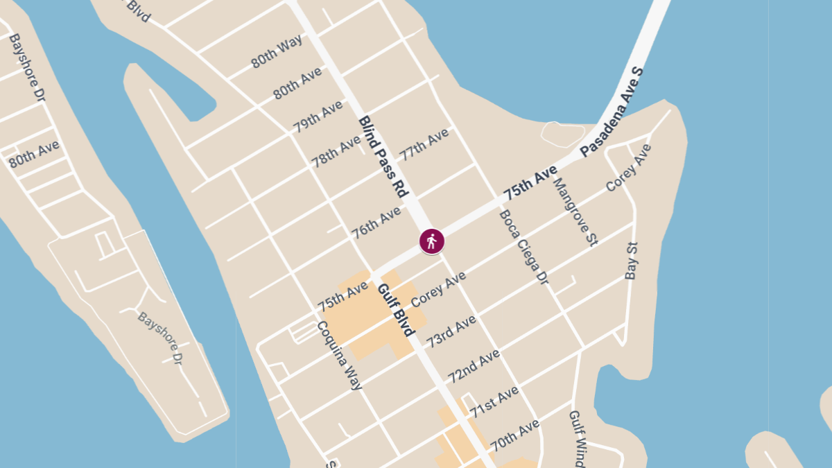 Pedestrian Injured in Crash at Blind Pass Rd and 75th Ave