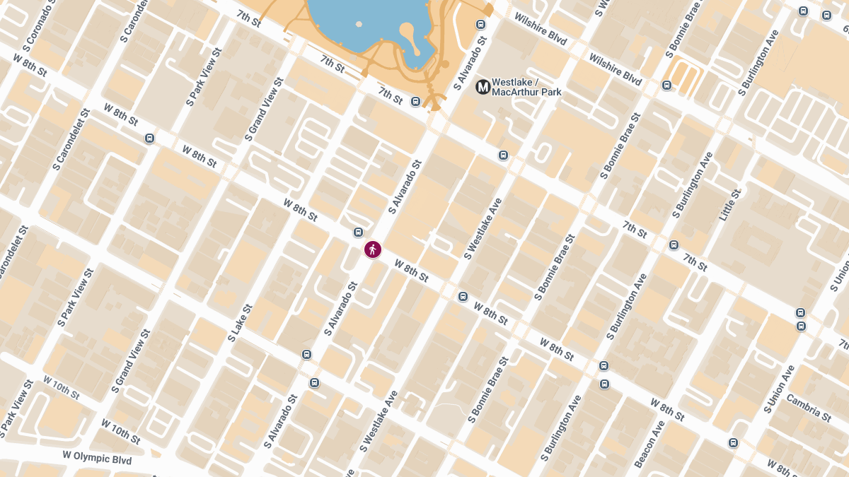 Pedestrian Injured in Early Morning Crash at 8th St & Alvarado St