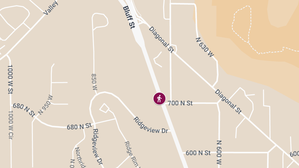 Pedestrian Injured in Vehicle Collision Near Bluff St & 700 S