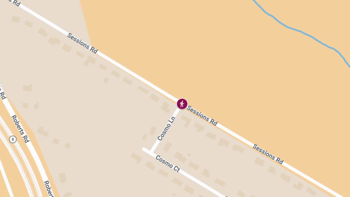 Pedestrian Seriously Injured in Crash on Sessions Rd Near Cosmo Ct