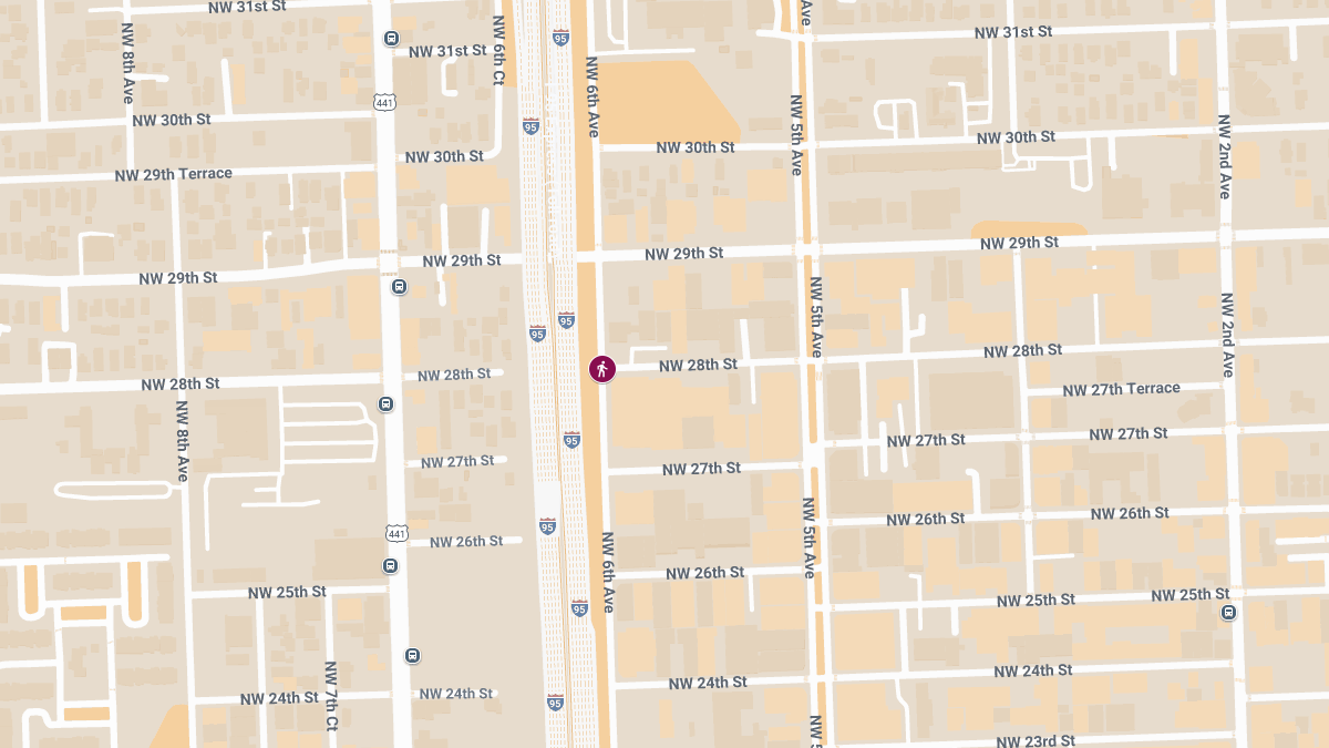 Pedestrian Struck and Injured at NW 28th St & NW 6th Ave