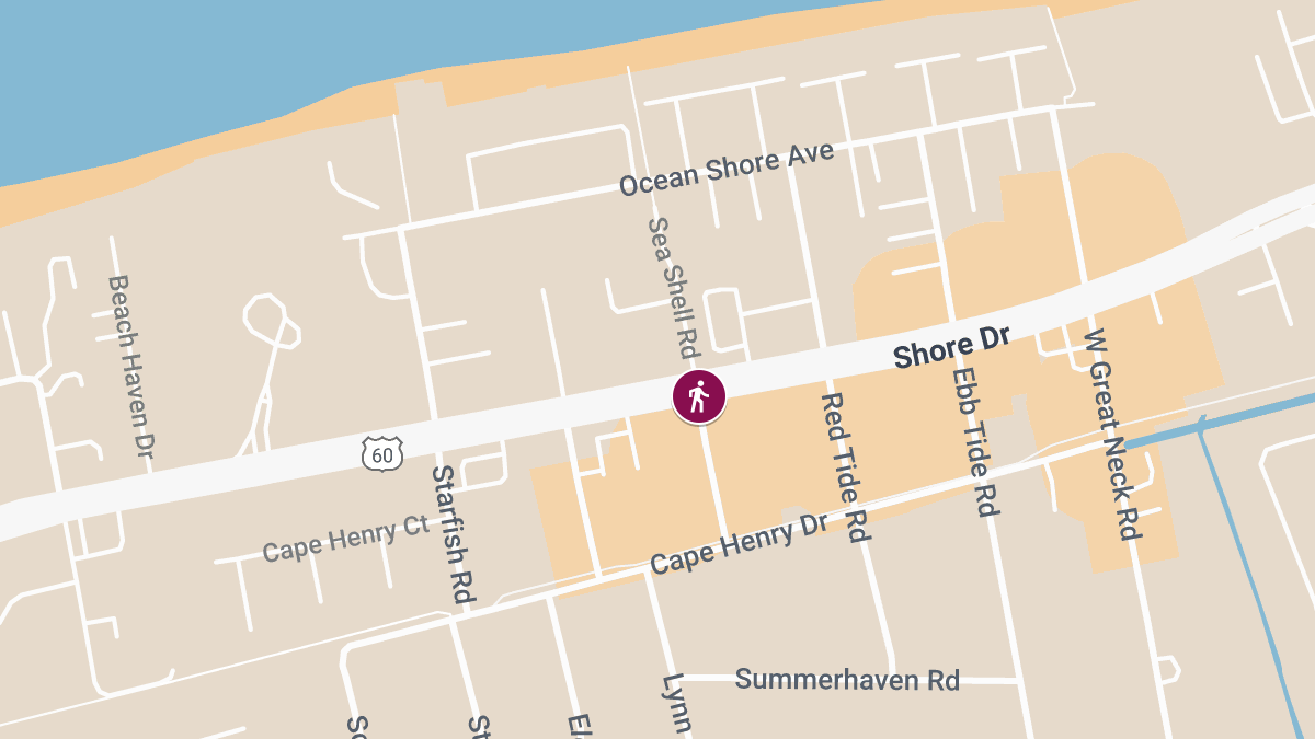 Pedestrian Struck and Injured at Shore Dr & Seashell Rd