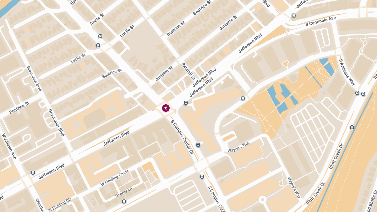 Pedestrian Struck at Jefferson Blvd & Campus Center Dr