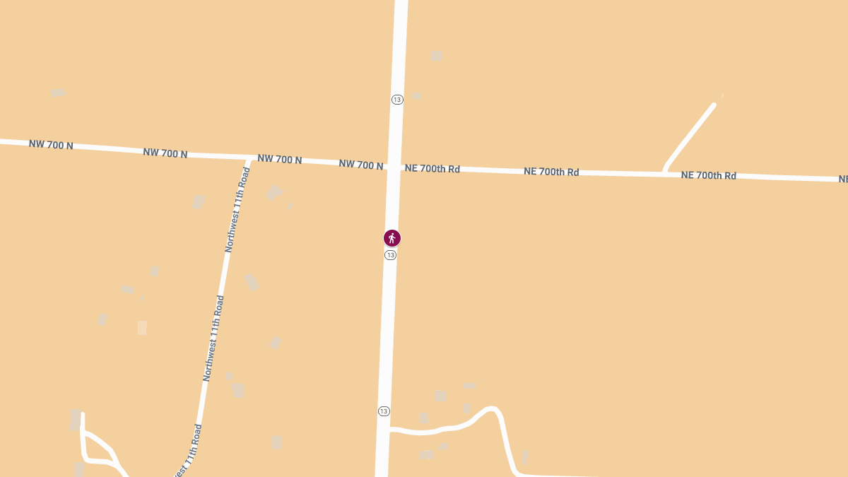 Pedestrian Struck by Vehicle on MO-13 Near NE 700 Rd