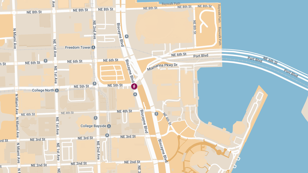 Pedestrian Struck in Crash at NE 5th St & Biscayne Blvd