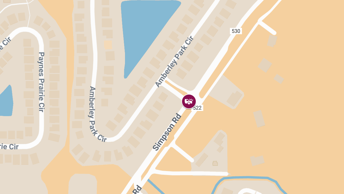 Road-Blocking Accident with Injuries on Simpson Rd at Amberley Park Cir