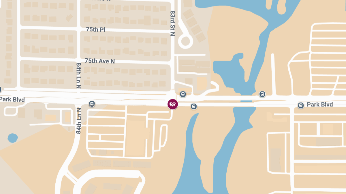 Roadway Blocked Following Injury Crash on Park Blvd N at 83rd St N