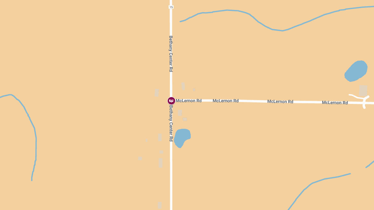 Rollover Accident With Injuries on Bethany Center Rd at McLernon Rd