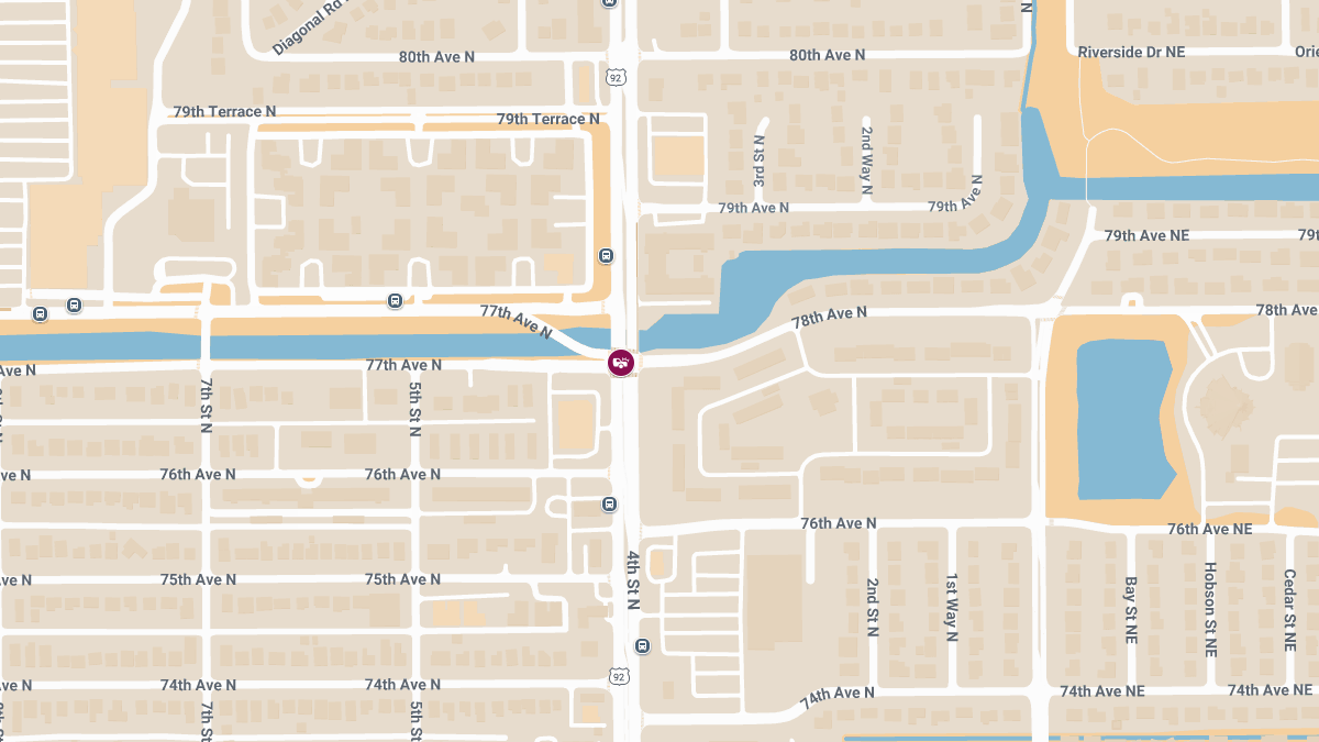 Serious Injury Accident at 77th Ave N and 4th St N Closes Roadway
