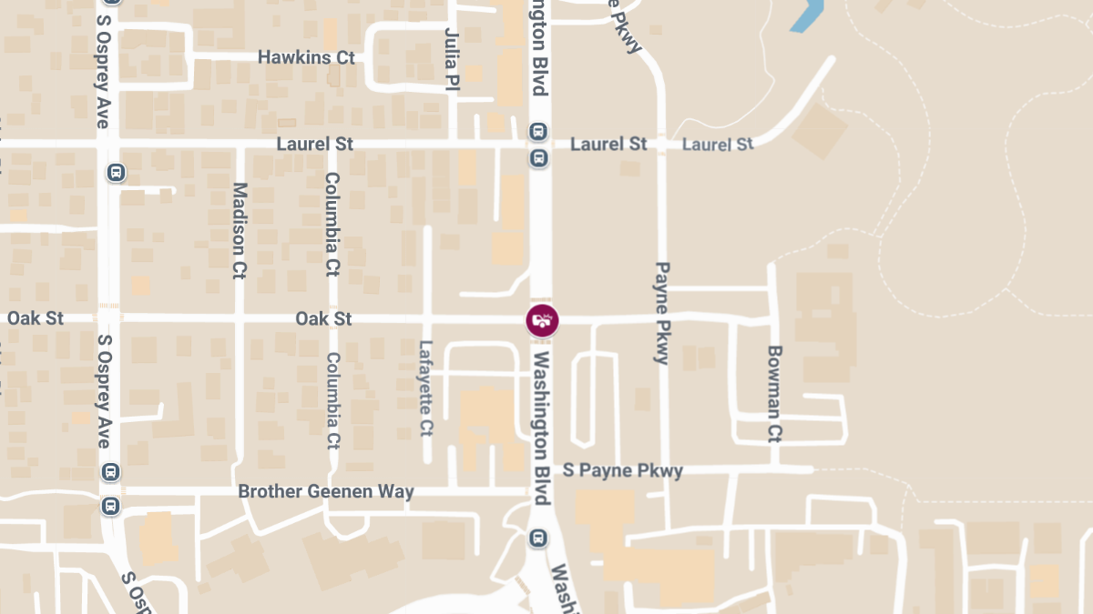 Traffic Accident With Injuries at S Washington Blvd & Oak St