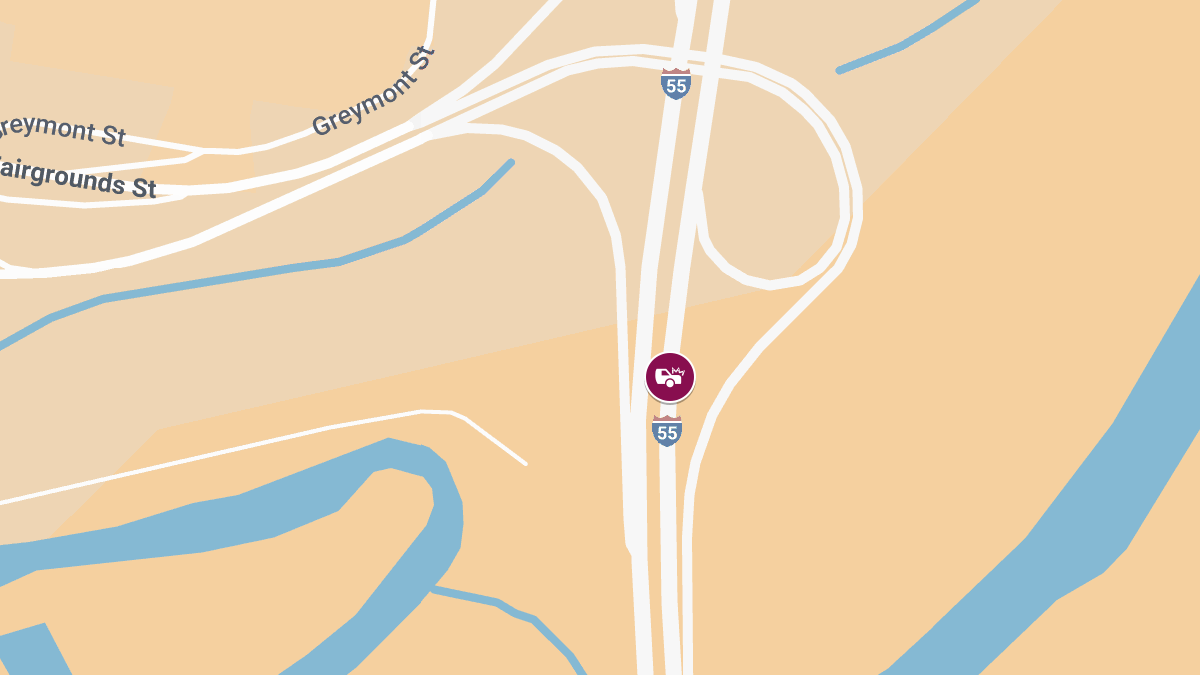 Traffic Collision With Injuries on I-55 Near Pearl St