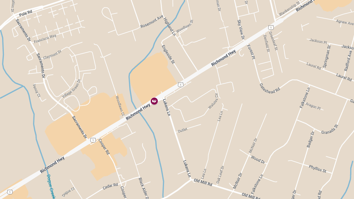 Traffic Crash with Injuries on Richmond Hwy Near Mount Zephyr Park