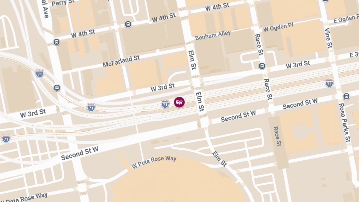 Two-Car Crash With Entrapment on Fort Washington Way Near Elm St
