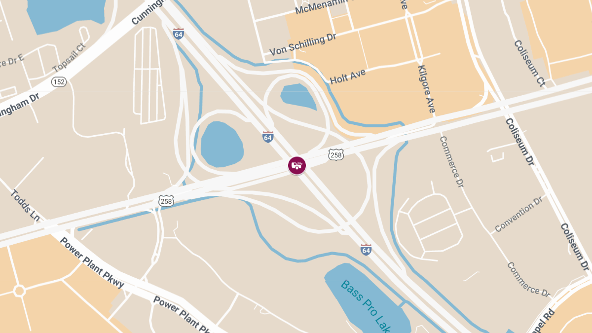 Two-Car Injury Crash Near I-64 Ramp on W Mercury Blvd