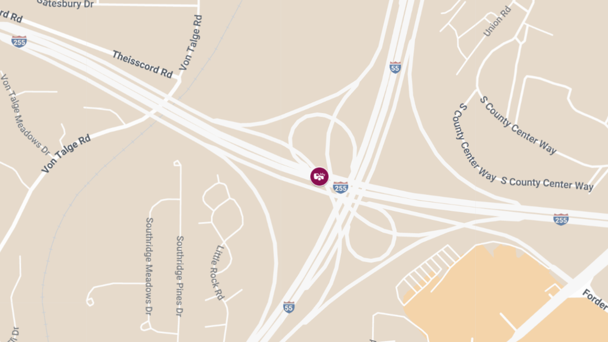 Two Injured in Crash on SB I-255 Near I-55