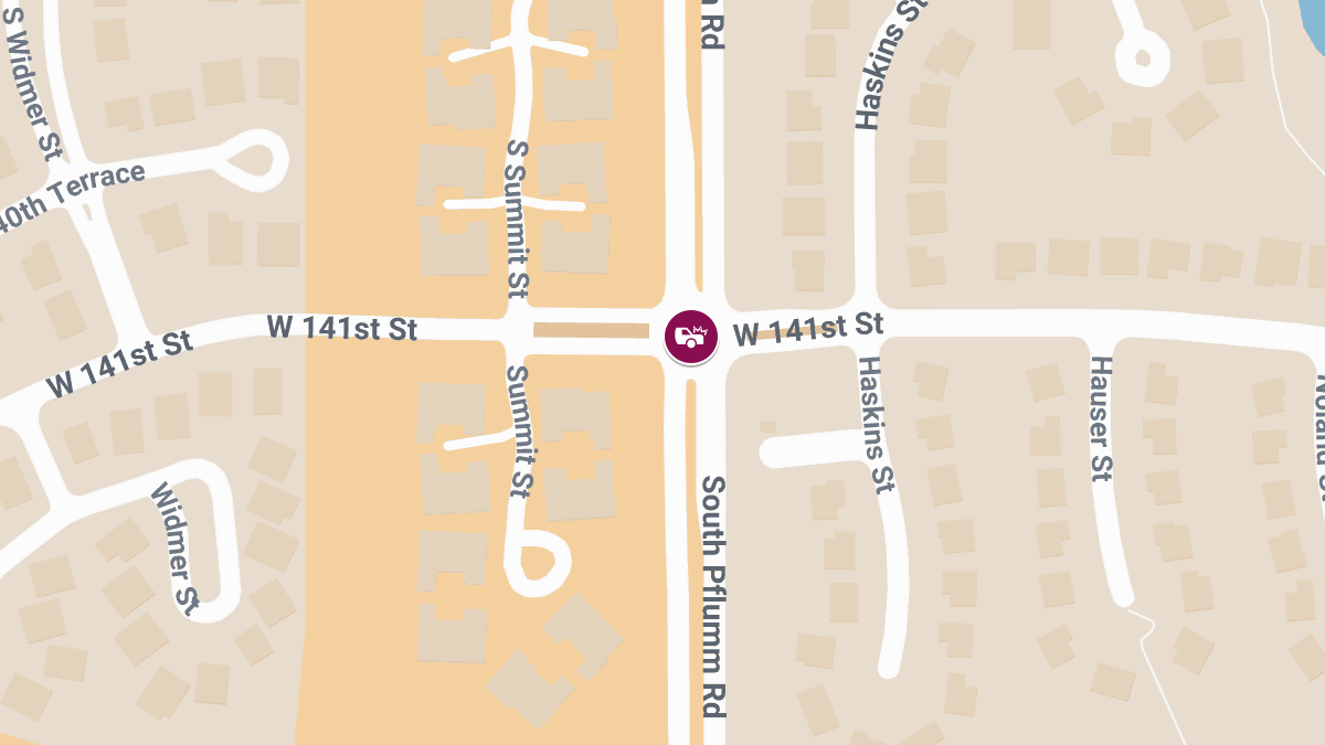 Two Injured in Three-Vehicle Crash at W 141st St & Pflumm Rd