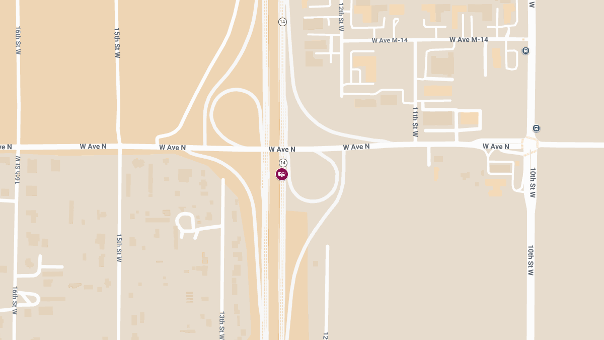 Two-Vehicle Accident With Injuries on SR-14 Near Avenue N