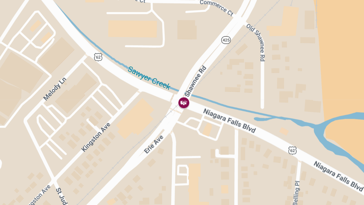 Two-Vehicle Accident with Injuries at Niagara Falls Blvd & Erie Ave