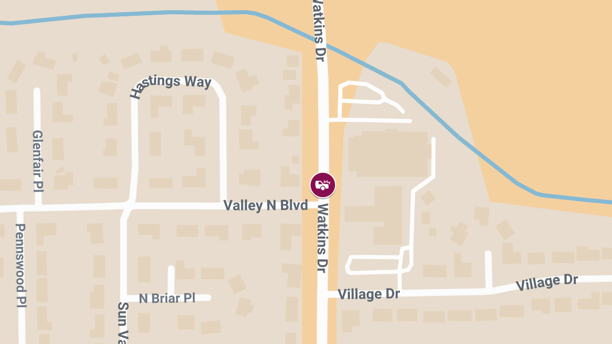 Two-Vehicle Accident with Injuries at Watkins Dr & Valley North Blvd