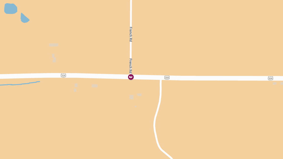 Two-Vehicle Accident with Injuries on NY-20A and French Rd
