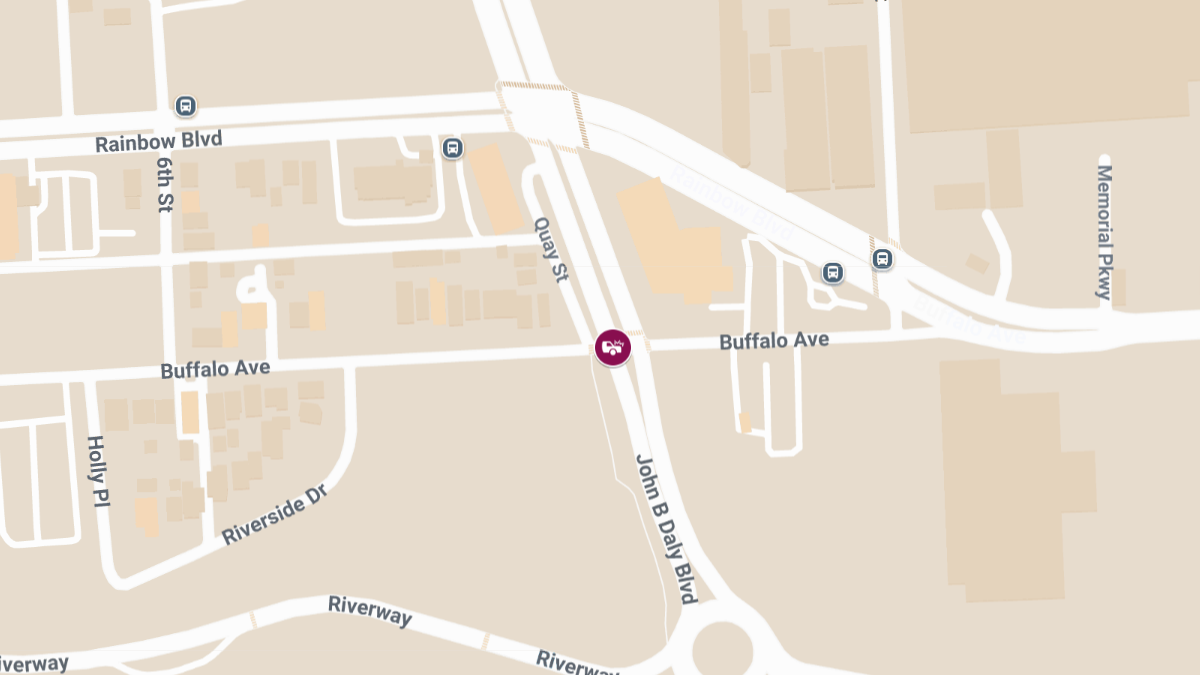 Two-Vehicle Collision with Injuries at John Daly Blvd and Buffalo Ave