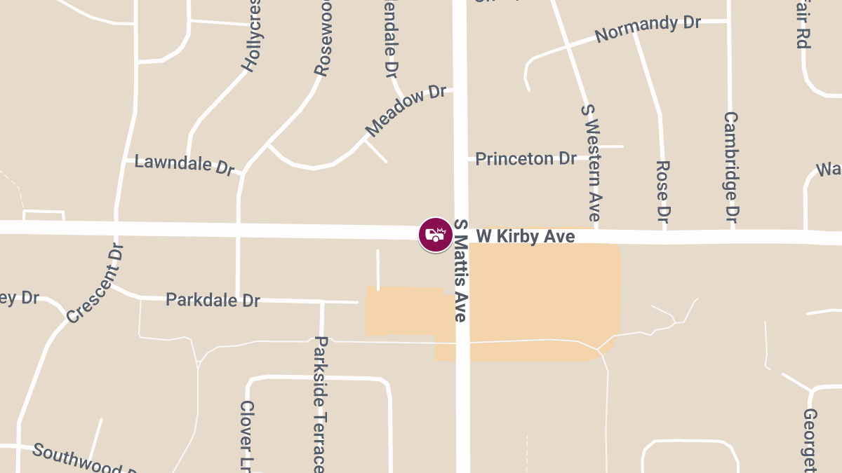 Two-Vehicle Crash With Injuries at Kirby Ave & Mattis Ave
