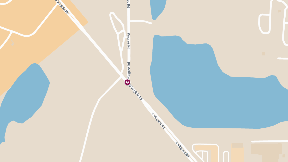 Two-Vehicle Crash With Injuries at Pingree Rd & Virginia Rd