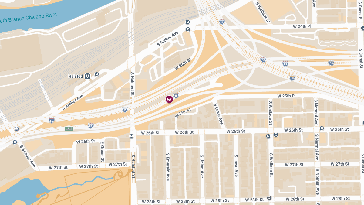 Two-Vehicle Crash With Injuries on I-55 SB Ramp to I-94 NB Near Canalport Ave