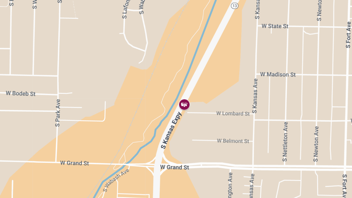 Two-Vehicle Crash at College St and Kansas Expy Leaves One Injured