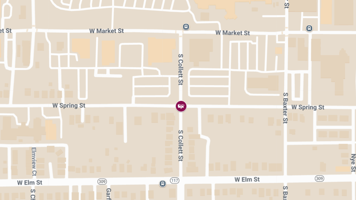 Two-Vehicle Crash at Collett St & Spring St Sends Two to Hospital