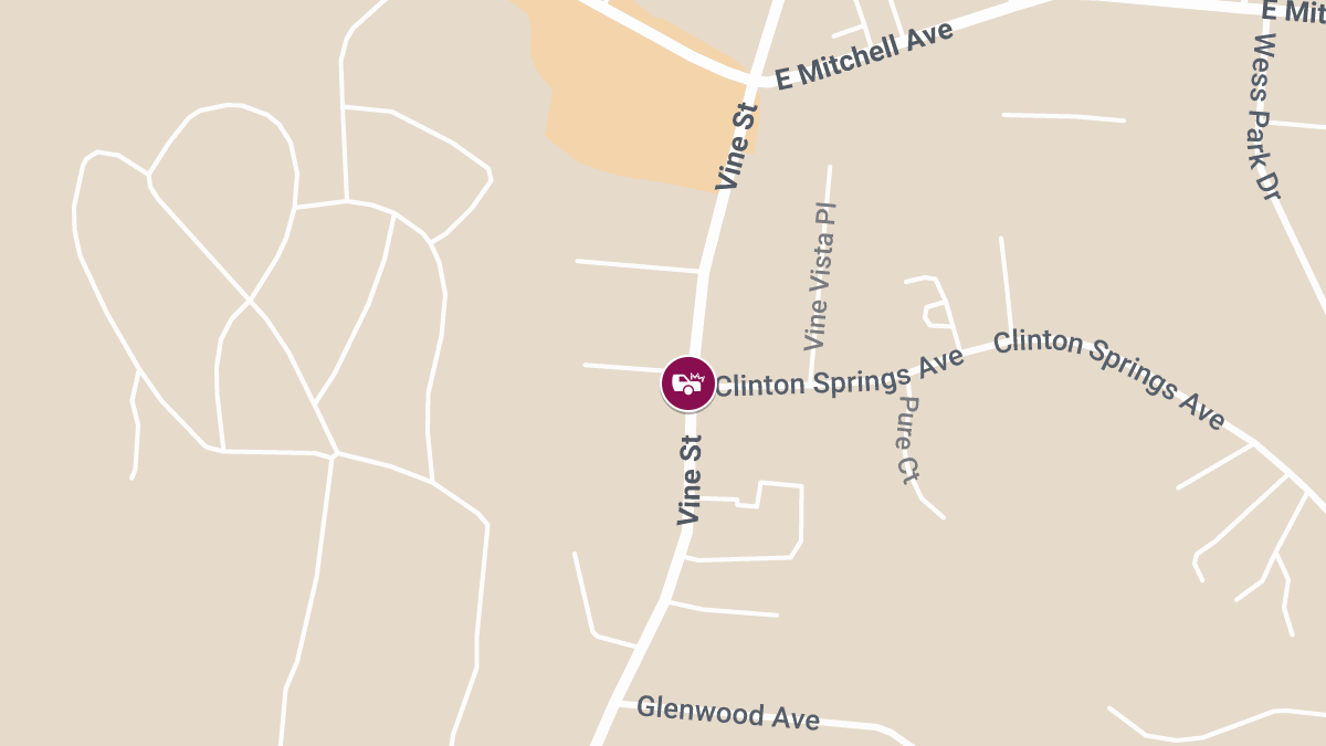 Two-Vehicle Crash on Vine St and Clinton Springs Leaves One Trapped