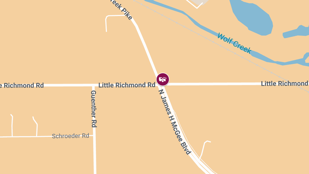 Two-Vehicle Crash with Injuries at Wolf Creek Pike and Little Richmond Rd