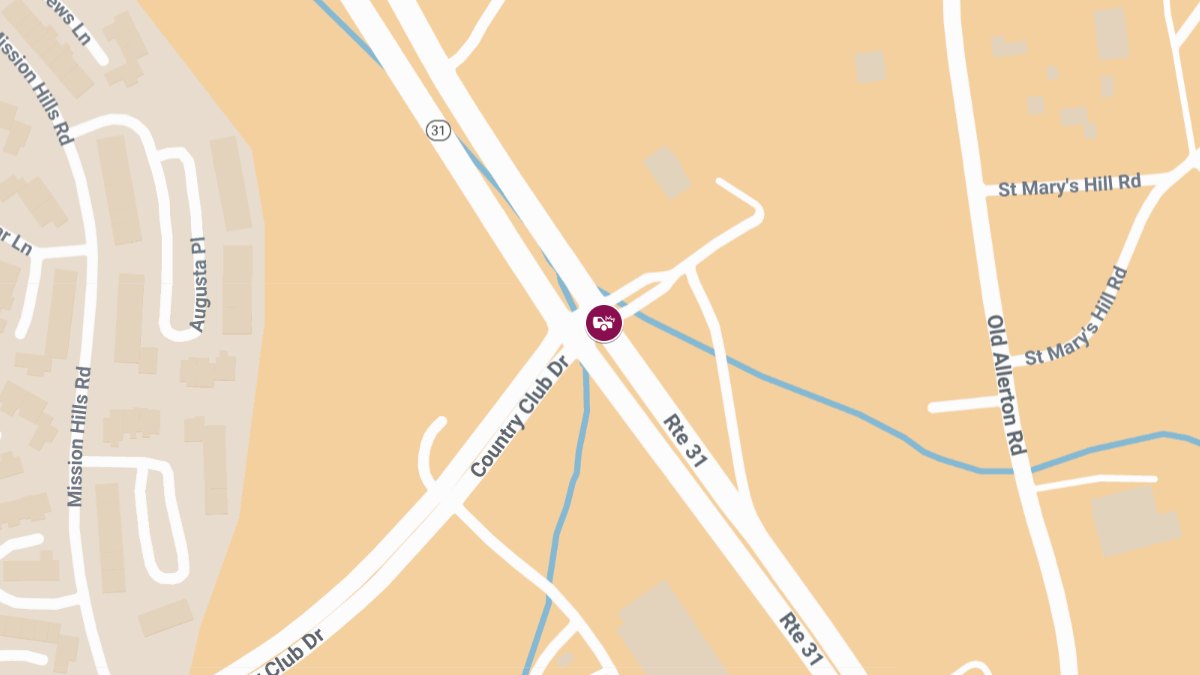 Two-Vehicle Crash with Injuries on Rt 31 NB at Walnut Pond