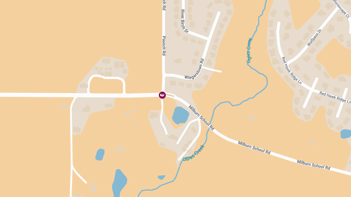Two-Vehicle Head-On Crash With Injuries at Milburn School Rd & Pausch Rd