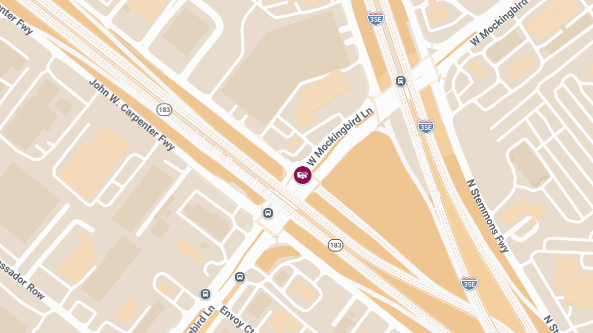 Vehicle Accident With Injuries Reported at John W Carpenter Fwy & W Mockingbird Ln