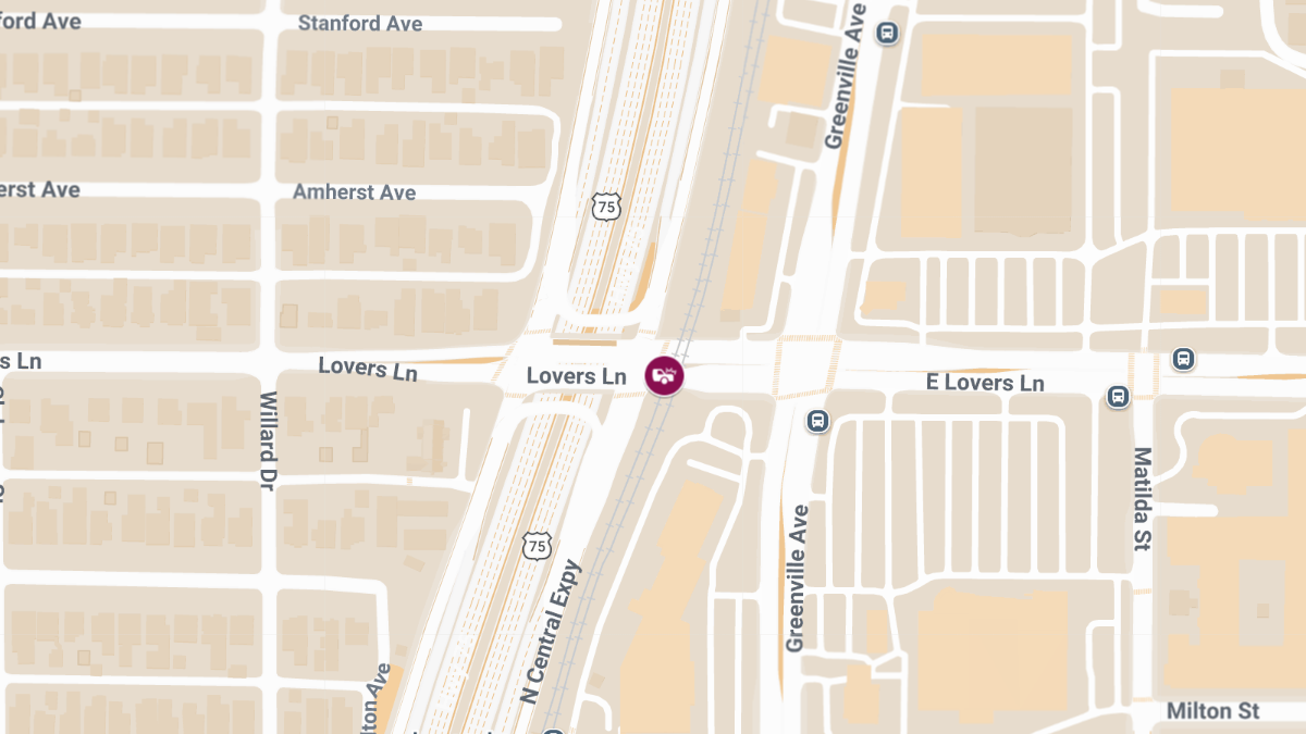 Vehicle Accident With Injuries Reported at N Central Expy & E Lovers Ln