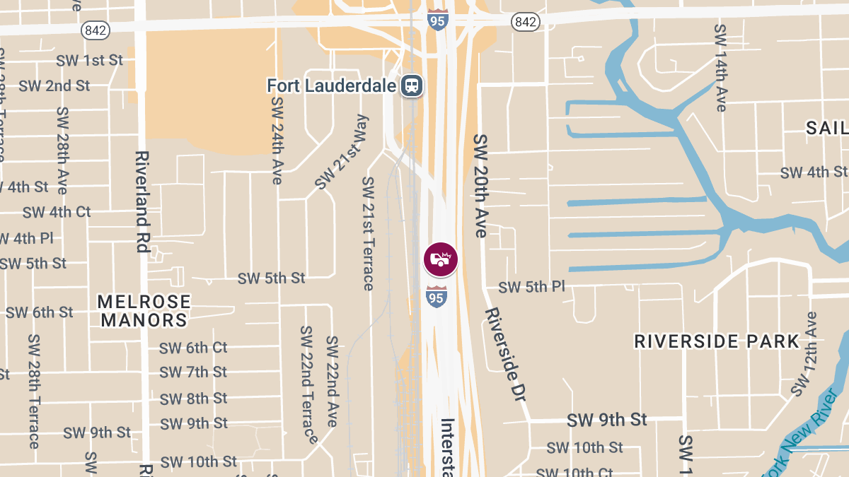 Vehicle Accident with Injuries on I-95 SB Near Broward Blvd Blocks Express Lanes