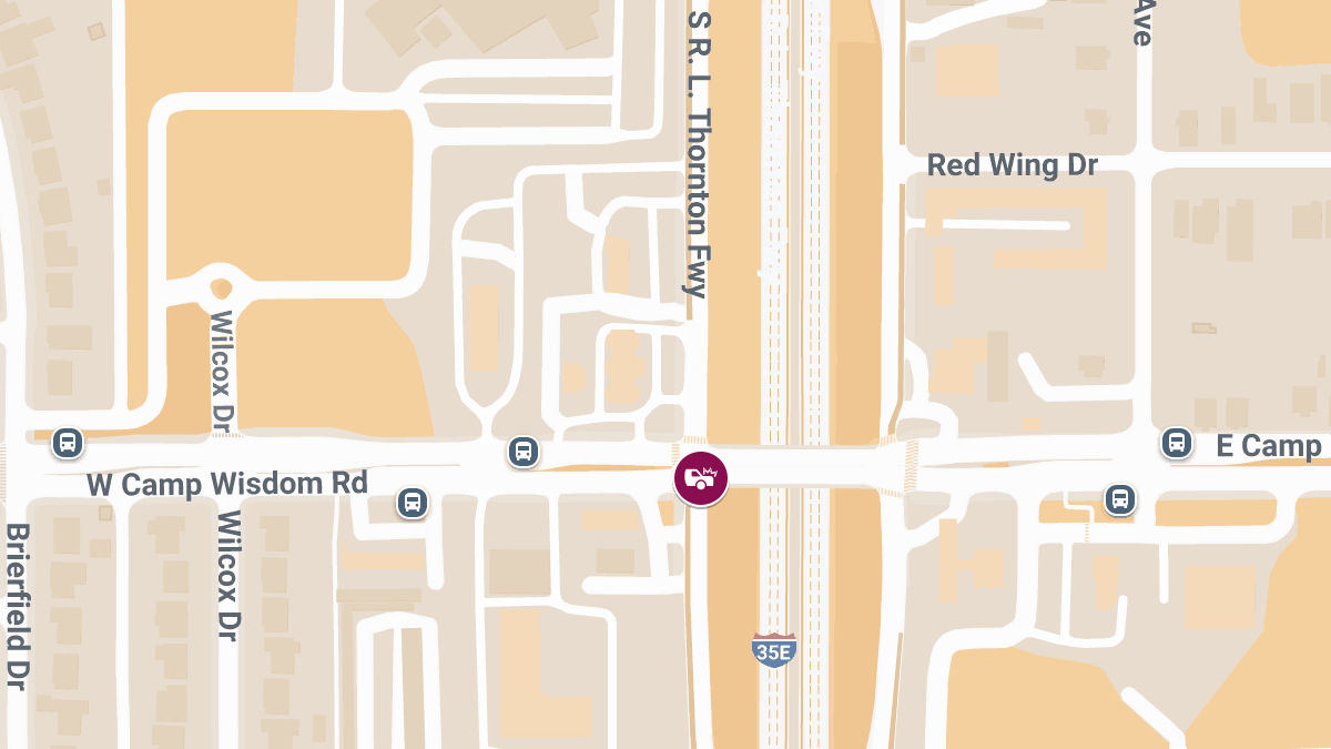 Vehicle Collision With Injuries Reported at S R.L. Thornton Fwy & E Camp Wisdom Rd