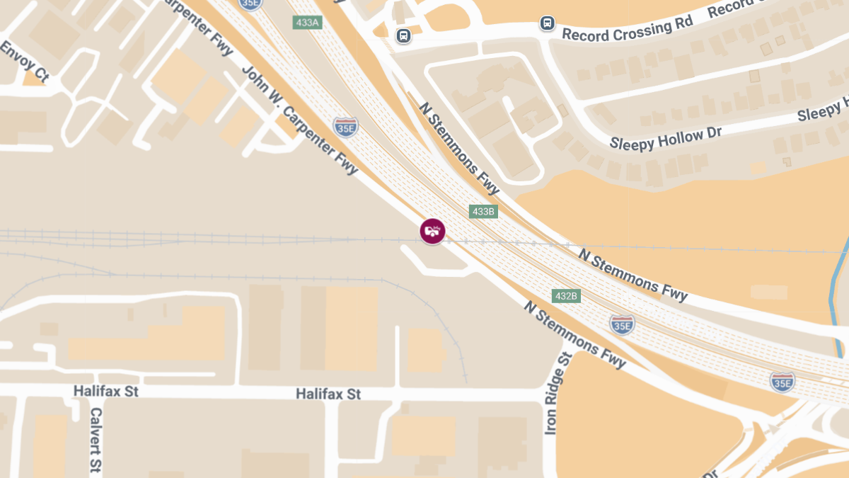 Vehicle Collision With Injuries at John W Carpenter Fwy & N Stemmons Fwy