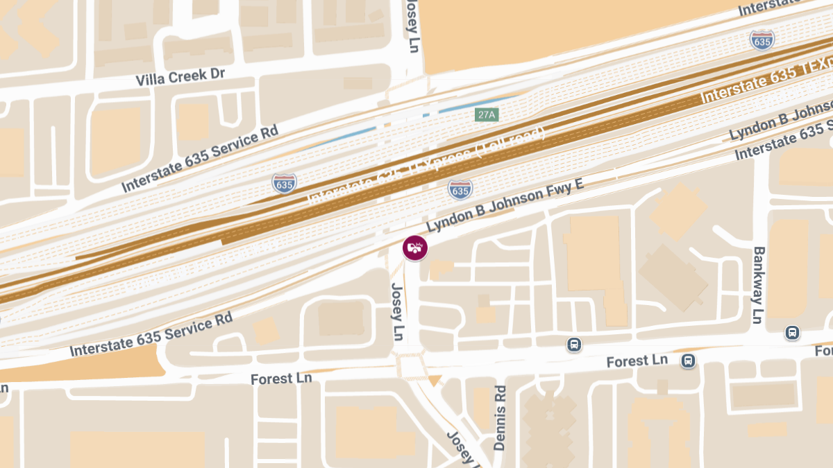 Vehicle Collision With Injuries at Lbj Fwy W & Josey Ln