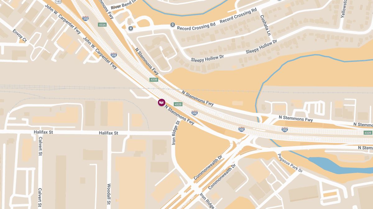 Vehicle Collision at John W Carpenter Fwy & N Stemmons Fwy Causes Injuries