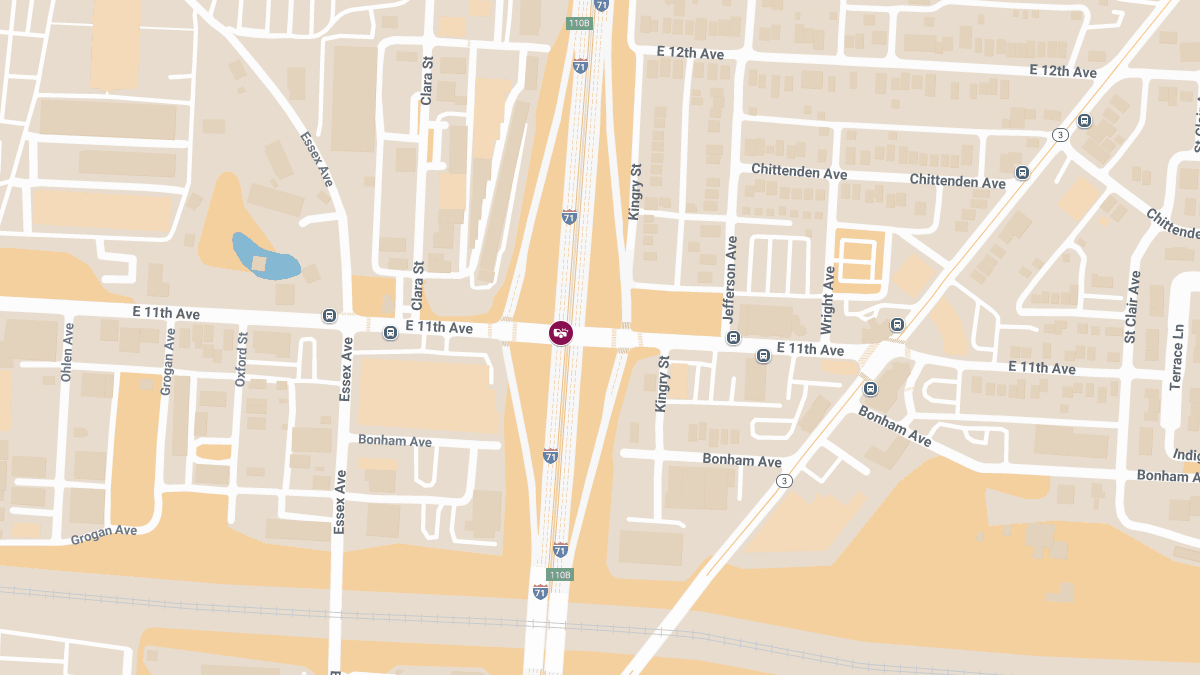 Vehicle Collision with Injuries on I-71 North at E 11th Ave