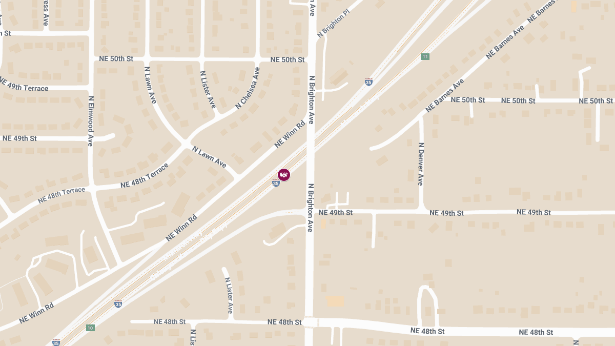Woman Injured in Two-Vehicle Crash on SB I-35 Near 10 Mile Marker