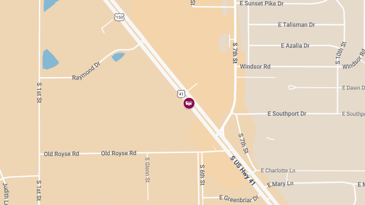 1 Injured in Crash on US 41 Near Honest Abe Roofing