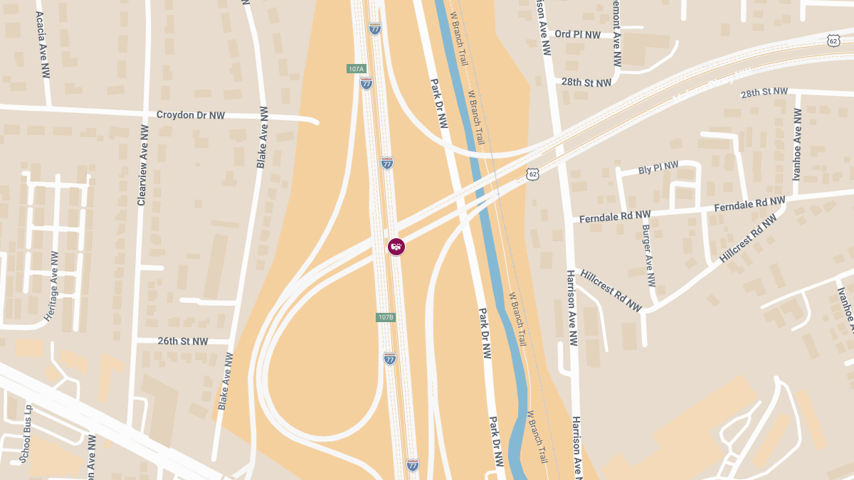 10-Vehicle Collision on US 62 at I-77 Injures One